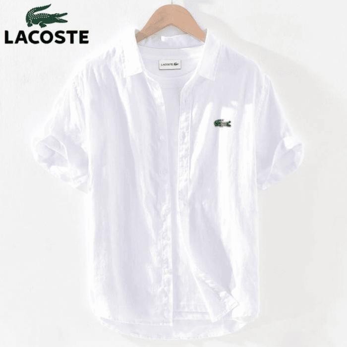 kemeja pria lengan pendek branded - Putih, M