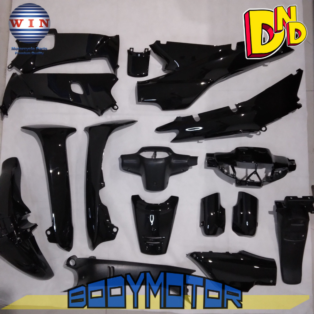 Full Body Supra X Lama 100 cc 1996 1997 1998 1999 2000 2001 2002 Hitam WIN | complete set bodi kasar