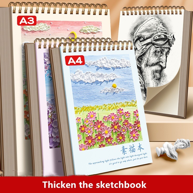 

A4/A3 Oil Painting Cover 3mm Thick Hard Shell Art Sketch Book Can Be Torn Drawing Sketch Paper Art Watercolor Paper Sketchbooks