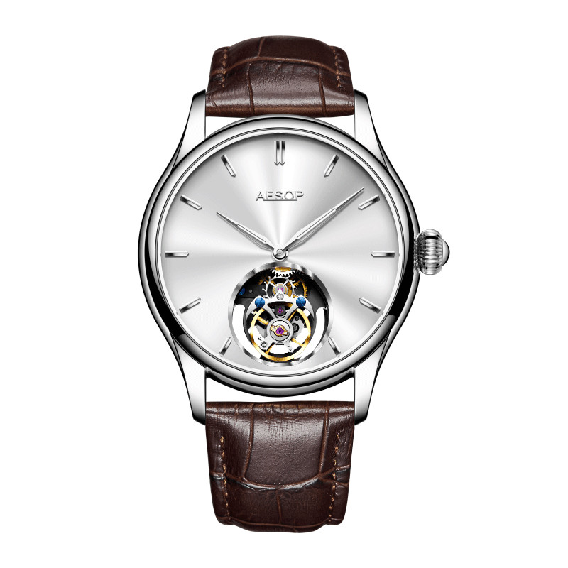 AESOP Flying Tourbillon Watch For Men Skeleton Tourbillon Movement Mechanical Mens Watches Sapphire 