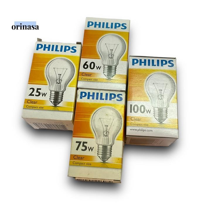 Lampu Pijar Philips Clear 15W 25W 60W 75W 100W
