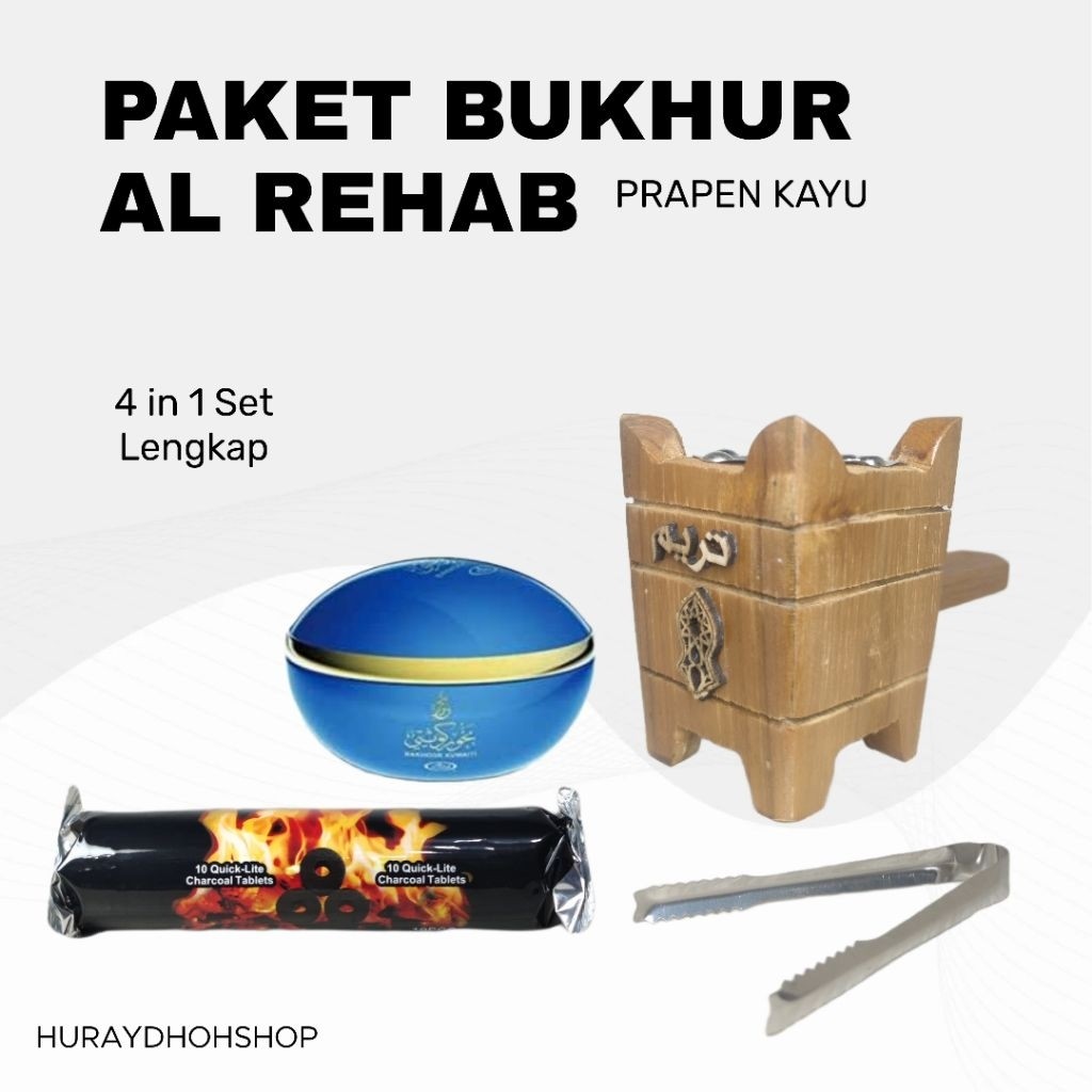AL REHAB PAKET LENGKAP BUKHUR AL REHAB Import PRAPEN KAYU JEPITAN ARANG MAGIC HAJAR ASWAD NAJMA OUD 