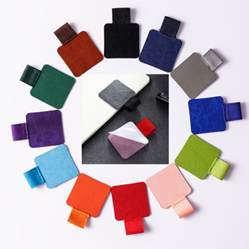 

Self-adhesive Pen Holder Leather Pen Clip pencil holder Elastic Loop for Notebook Journals Clipboards porta penne Tool