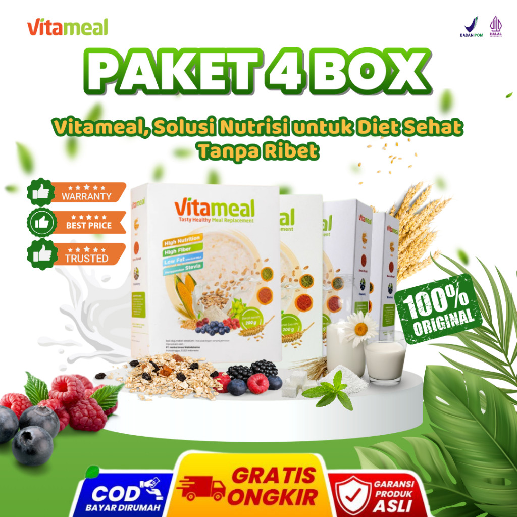 

New Vitameal - Sereal Diet Original 100% Halal dan BPOM Menstabilkan Gula Darah Tinggi Menangkal Gula Darah Tinggi Kolesterol Kebas Kesemutan Official Store Diabetes VITAMIL HERBALPremium