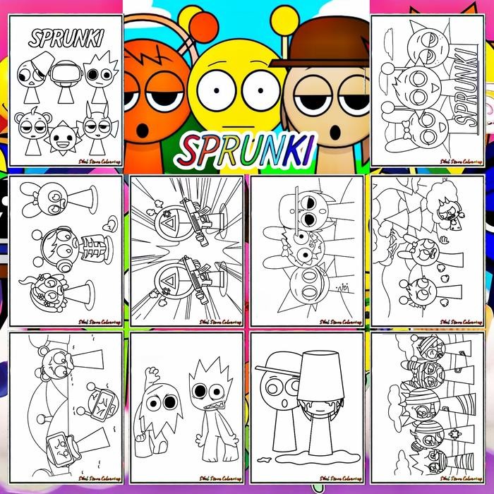 

TERLARIS! DAPAT 2 TEMA / Kertas Gambar Mewarnai TEMA SPRUNKI V2 & SPRUNKI V4 (20 Lembar) Kertas Tebal 160gsm