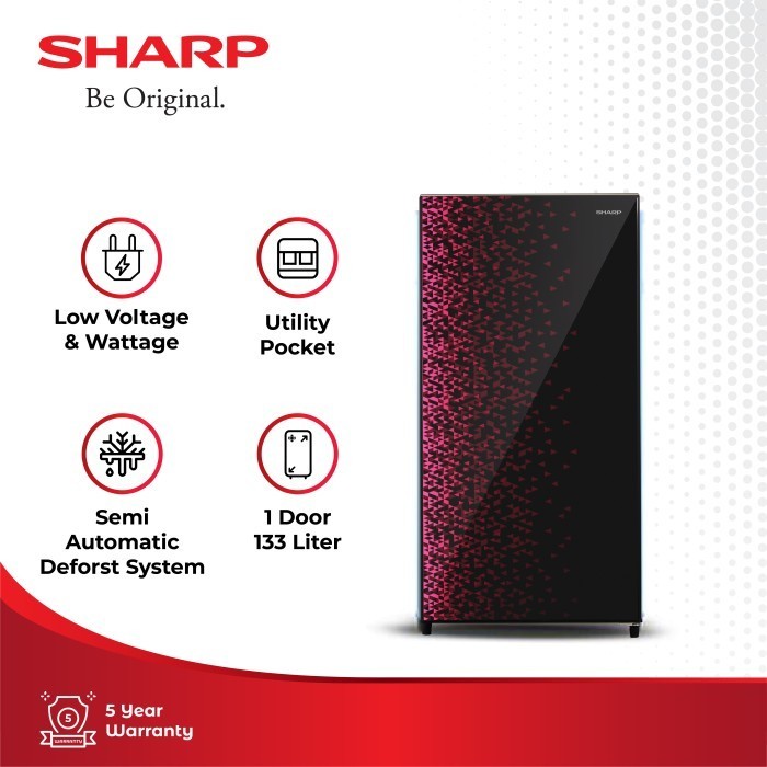 [CIREBON] SHARP Kulkas 1 Pintu 128 Liter SJ-X165MG-GR / SJX 165 MGGR Shine Magneglas Series