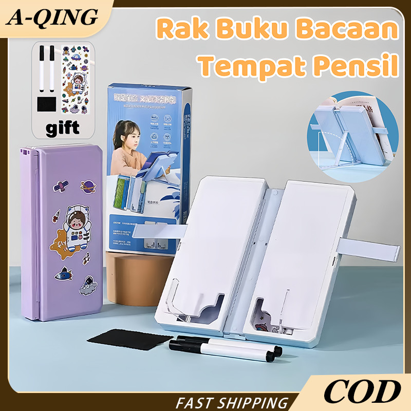 

Kotak Pensil Lipat Tempat Penyimpanan Alat Tulis Anak Sekolah/Tempat Pensil 2IN1 Multifungsi dengan Tatakan Buku dan Papan Tulis Praktis