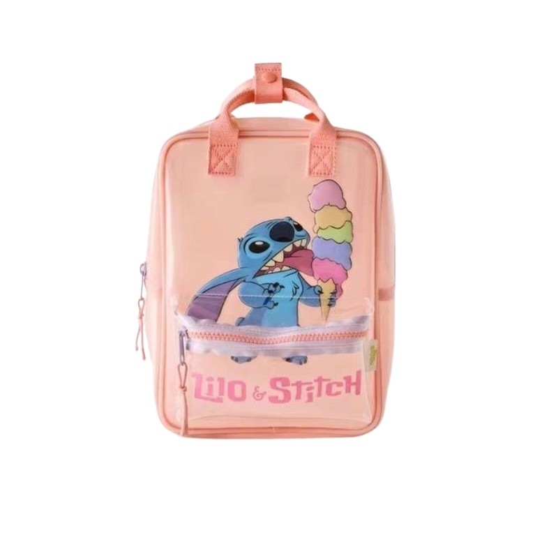 

New Disney cartoon Stitch transparent pink sequin Backpack bag Kindergarten school bag lady girls ball birthday gift