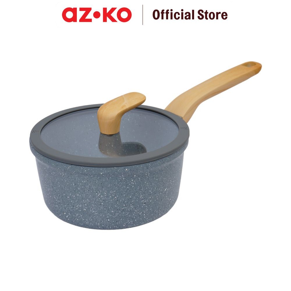 AZKO Culinart 18 cm Ultima Panci Saucepan Dengan Tutup - Abu-Abu Pot Masak Kuah Sup Anti Lengket Per