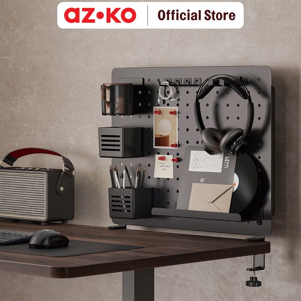 AZKO Stora Papan Pegboard Set Pegboard Decorative Wall Desk Mounted Wire Board Organizer Meja