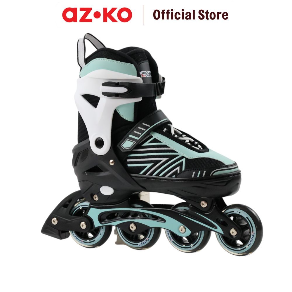AZKO Berwyn Ukuran Xl Sepatu Roda Inline Skate - Hitam/Hijau Inline Skates Roller Shoes Perlengkapan