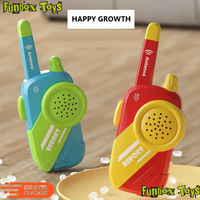 (PSD) Mainan Anak 2PCS ANTENNA REPORT HAPPY GROWTH JM11587 Mainan HT Suara Walkie Talkie Anak - Tanp