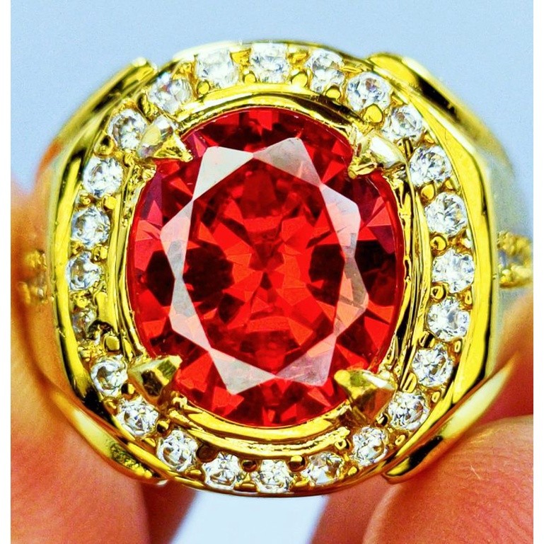 CINCIN BATU PAPARACA ORANGE DIAMOND ASLI