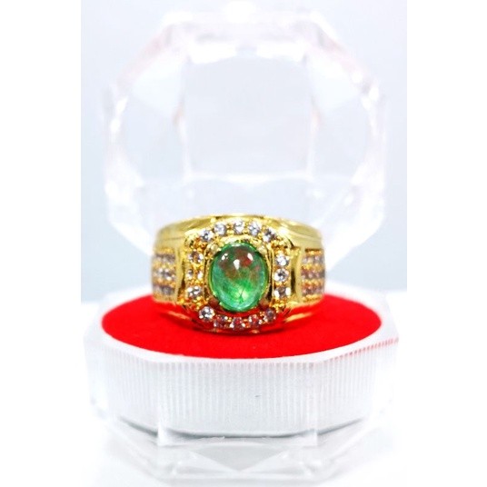 BATU CINCIN AKIK PERMATA ZAMRUD COLOMBIA ASLI NATURAL RING PERAK BANGKOK 926 SIAP PAKAI