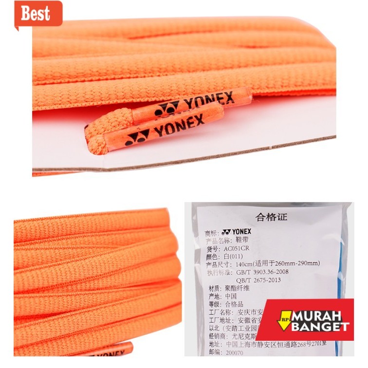Sepatu olahraga terbaru 2025 TALI SEPATU YONEX AC051CR BADMINTON SHOE LACES ORIGINAL - Merah Muda