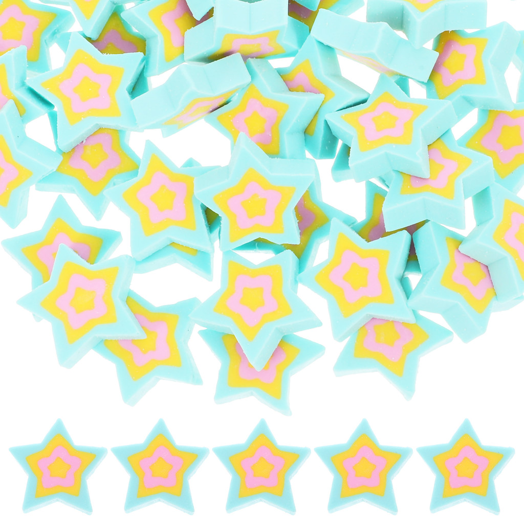

50pcs Fun Star Shaped Erasers Kids Kawaii Miniature Erasers for Classroom Office Miniature Lovely Erasers Student Writing Eraser
