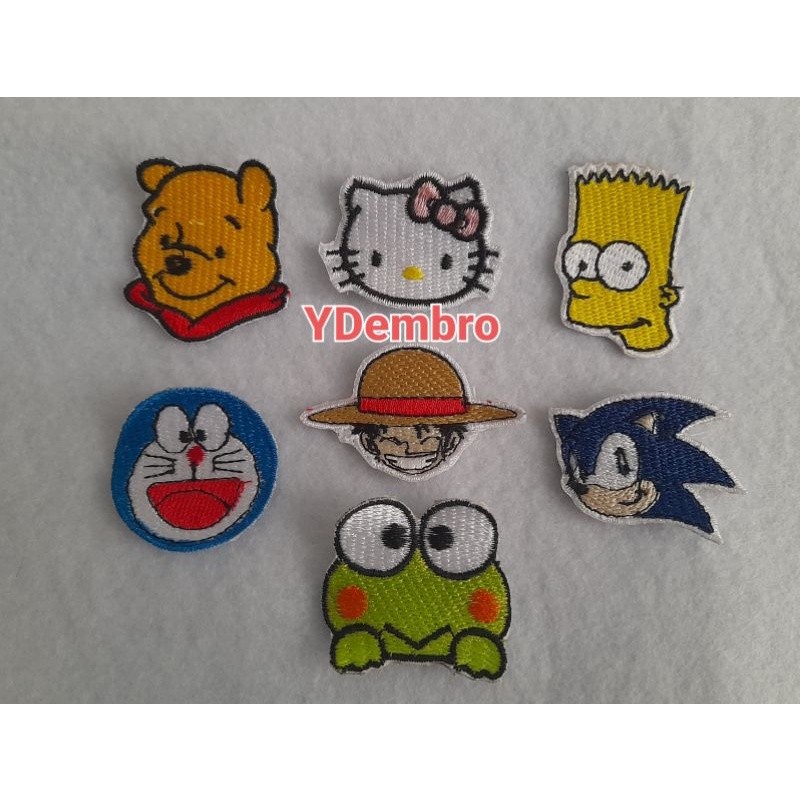 Bordir Logo Patch Bordir Kepala Kartun Lucubisa pesan satuan