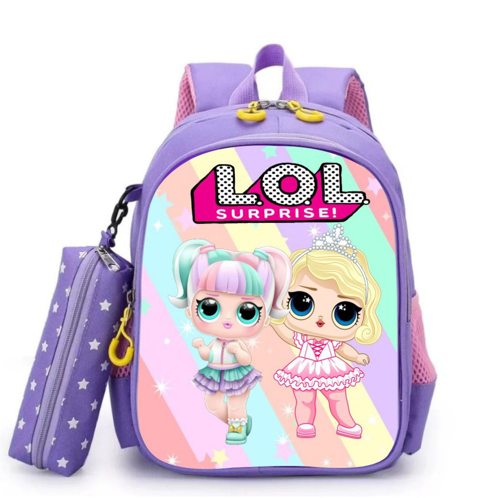 Grosiran/ PREMIUM  Tas Ransel Sekolah Anak Karakter DIsney LOL 2in1 / Tas Ransel Sekolah Anak Peremp