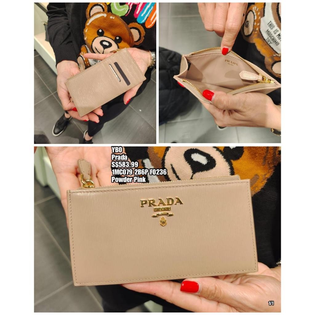 PRE-ORDER YB0 PRADA 1MC079 2B6P F0236 CARD CASE