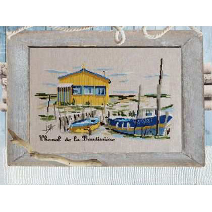 

Amishop-Beautiful Counted Cross Stitch Kit, La Tite Cabane, The Tite Cabin Boat, Ship Vessel at Sea, Beauty, Top Quality