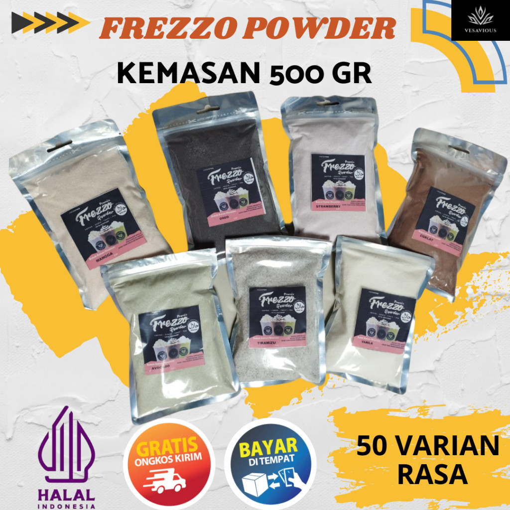 

Repack Frezzo Powder Drink 500 gr | kemasan 1/2 Kg | 500g Bubuk Minuman Instan Aneka Rasa | FRESO