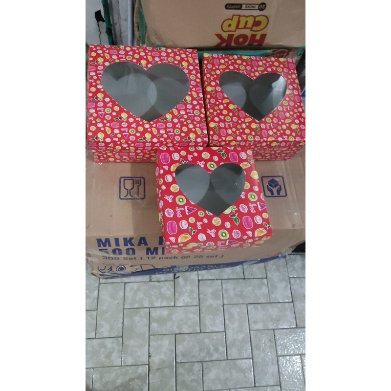 cxl-[Isi10] Dus Kue Tart TUTUP HATI 24x24x10 26x26x12 28x28x12 / Dus Box Kotak Lamaran Tutup Hati Uk