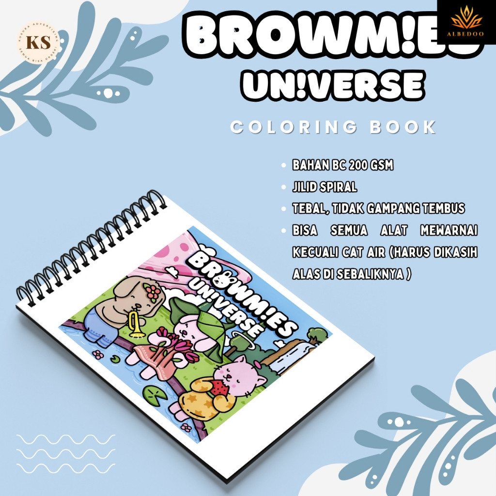 

BROWMIES UNIVERSE Healing Cozy Coloring Book Activity For Kids & Adults Buku Mewarnai Anak Remaja Dewasa Aesthetic Kertas Tebal