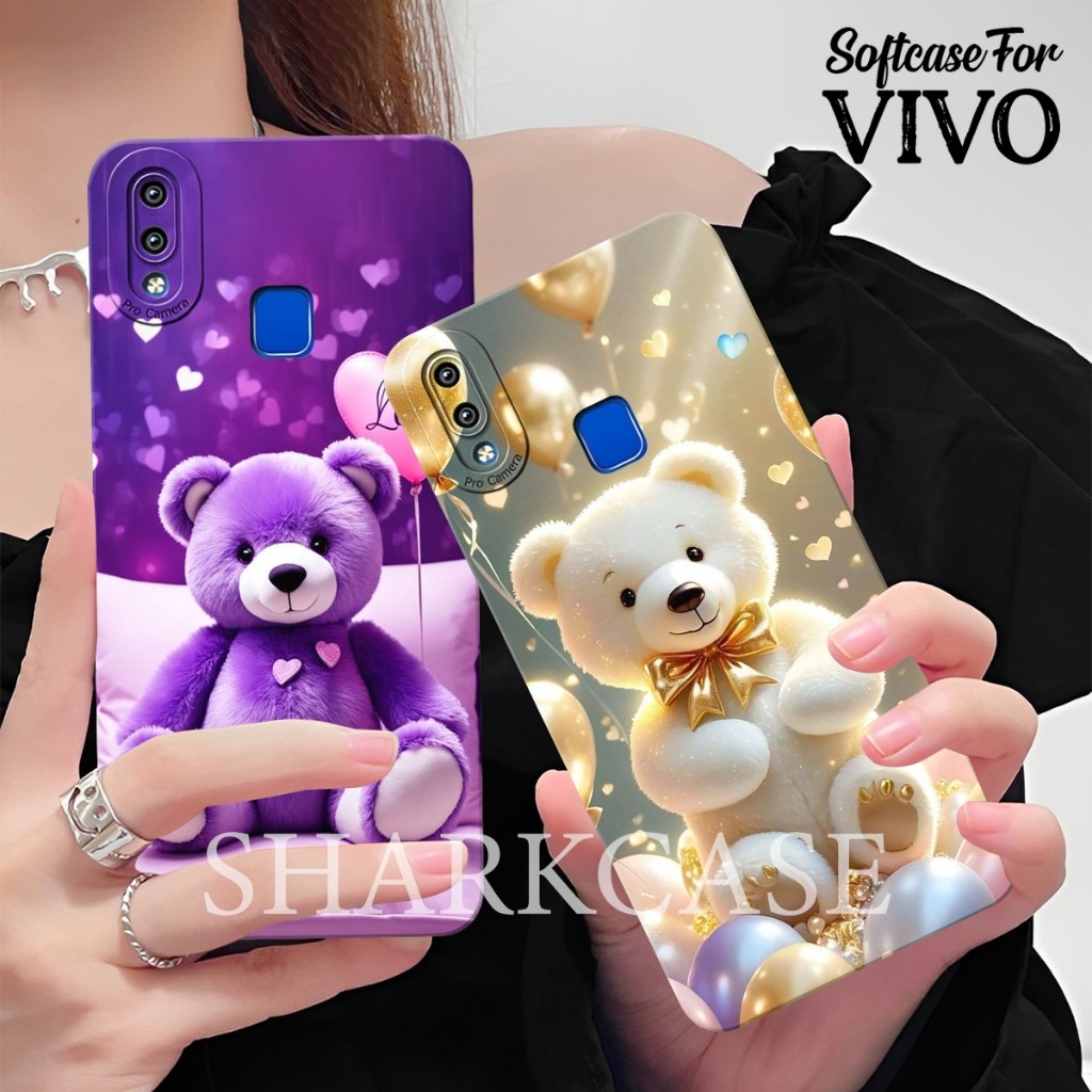 [SHARK CASE] Softcase Vivo V9 / V5 Plus / V7 Plus / Z1 Pro / V15 / V15 Pro Motif Bear Cute Colorfull