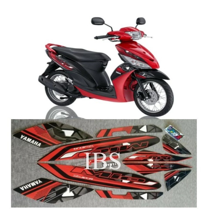 STRIPING MIO J MERAH 2014 2015 STIKER ORI YAMAHA POLET