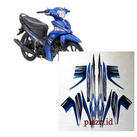 STIKER STRIPING BODY MOTOR YAMAHA VEGA FORCE 2014 FI BIRU POLET STIKER