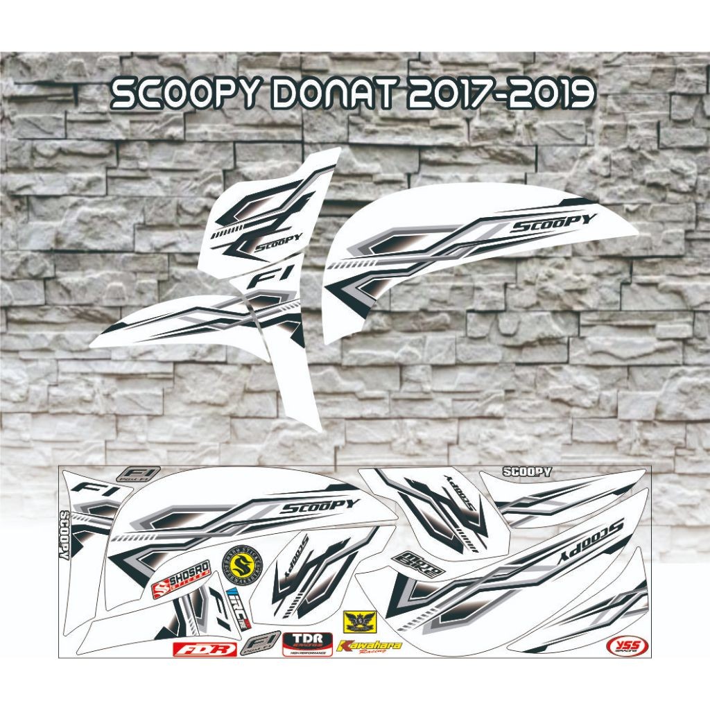 STRIPING MOTOR HONDA SCOOPI DONAT SCOOPY 2017 VARIASI SCOOPY DONAT FI STIKER MOTOR SCOOPY 2017-2019 