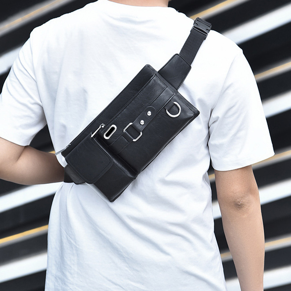 Beberapa Kantong Tas Selempang Pria Free Dompet Tas Ravens Waistbag Tas Slempang Anti Air Tas Pria W
