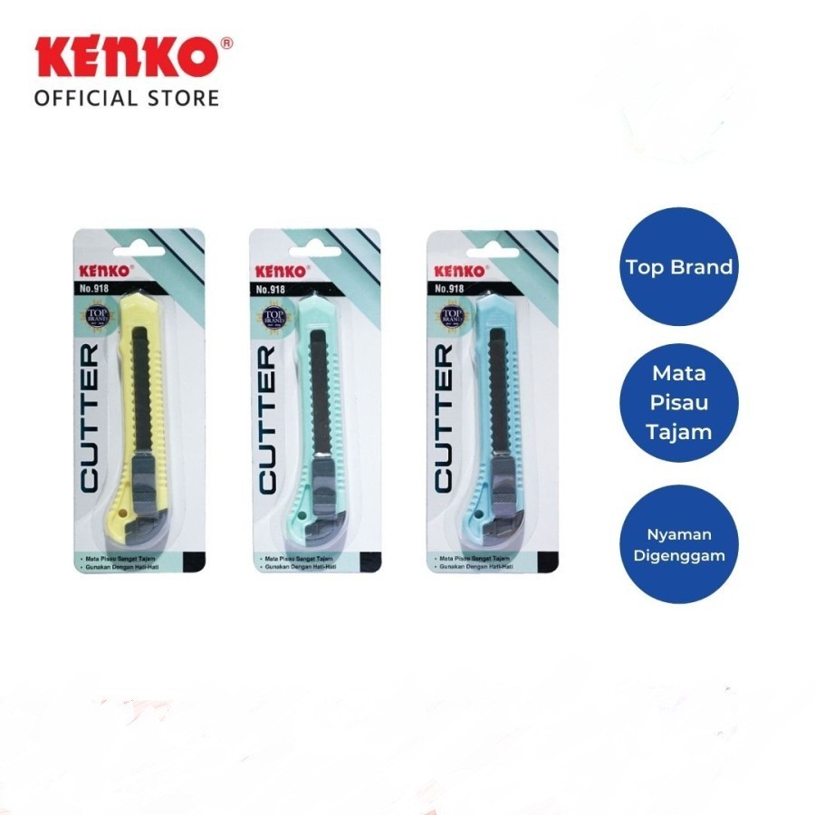 

KENKO CUTTER / PEMOTONG KERTAS A-303 ( 9 Mm Blade) Harga per pcs warna random