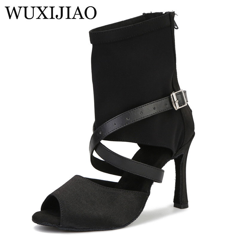 WUXIJIAO New high boots women's dance shoes Latin salsa boots Patty ballroom dance shoes women's sho
