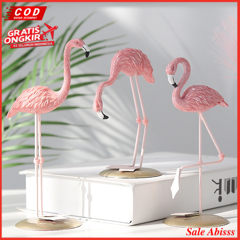 (PJ-04) PAJANGAN FLAMINGO / PAJANGAN MEJA FLAMINGO / DEKORASI KAMAR / PATUNG FLAMINGO / FIGURE FLAMI