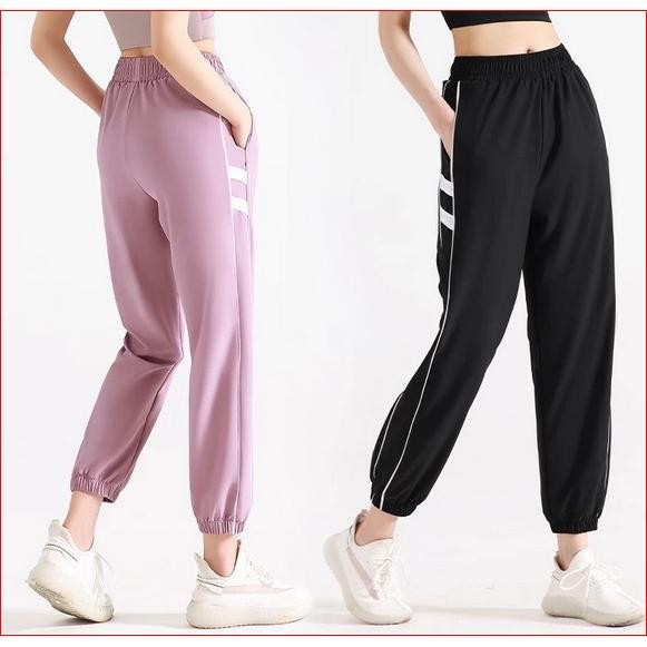 Celana Jogger Training Panjang Wanita Dewasa Olahraga Gym Fitnes Runing Lari Joging Model 2 Garis Sa