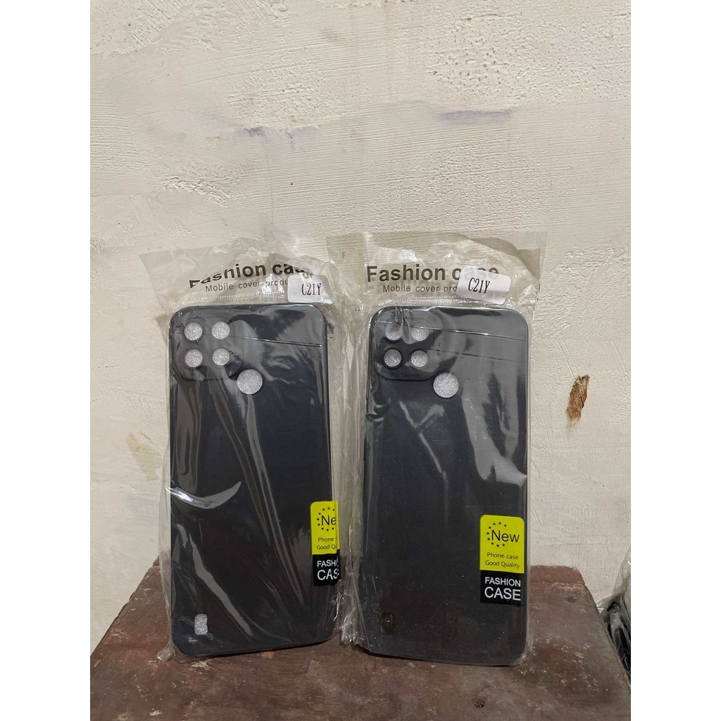 Mate Black Case REALME C25Y/C21Y Softcase Macaron Candy Full Hitam