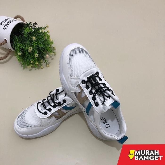 [DF FOOTWEAR] DF 694 Sepatu Wanita Sneakers Wanita Putih Premium Quality Casual Shoes - BLUE, 37