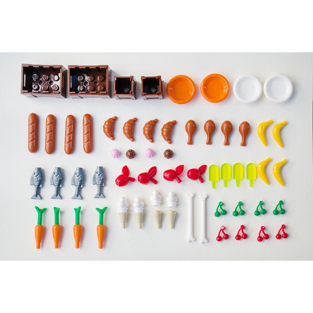 *Food Stuff Pack* DIY enlighten block bricks,Compatible With Lego Assembles Particles