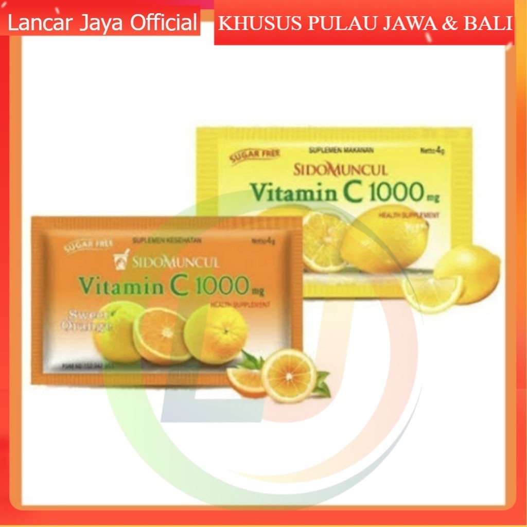 

[RETAIL] VIT-C1000 SIDO MUNCUL 1 BOX ISI 6 | VIT C1000 SACHET| VITC1000 SASET