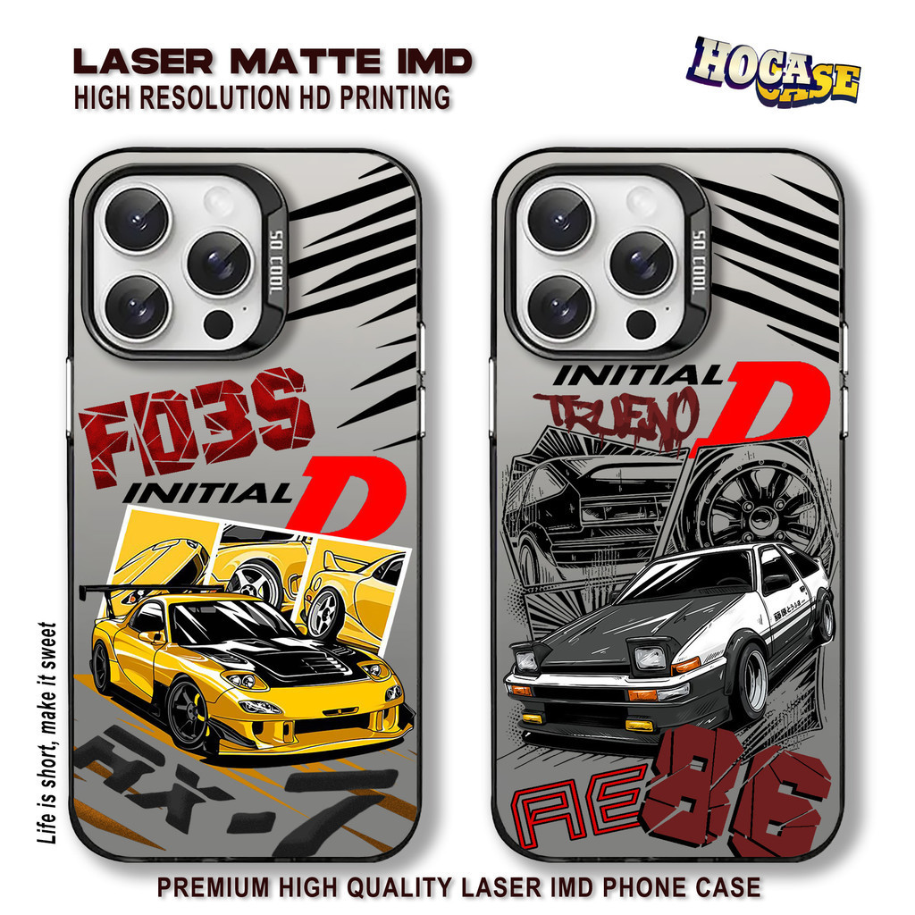 Case Racing Car HC615 IMD Redmi Note 14 13 12 11 10 9 9A 9C 10A 10C Premium Matte Black Casing HP Ga