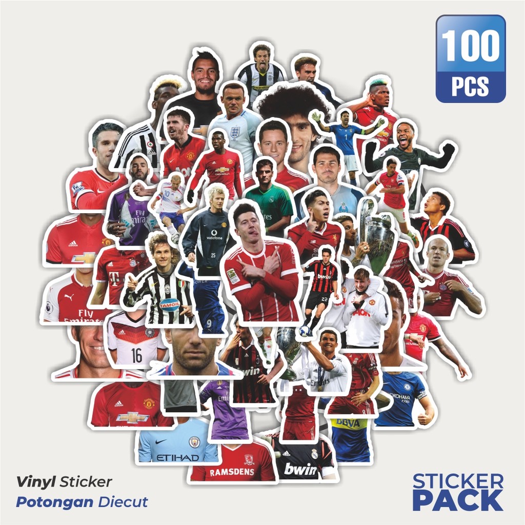 

Stiker Vinyl Stiker Club Football/Sepak Bola 4 Waterproof Aesthetic- Untuk Laptop, Motor, dan Helm - Paper Stationery Pack