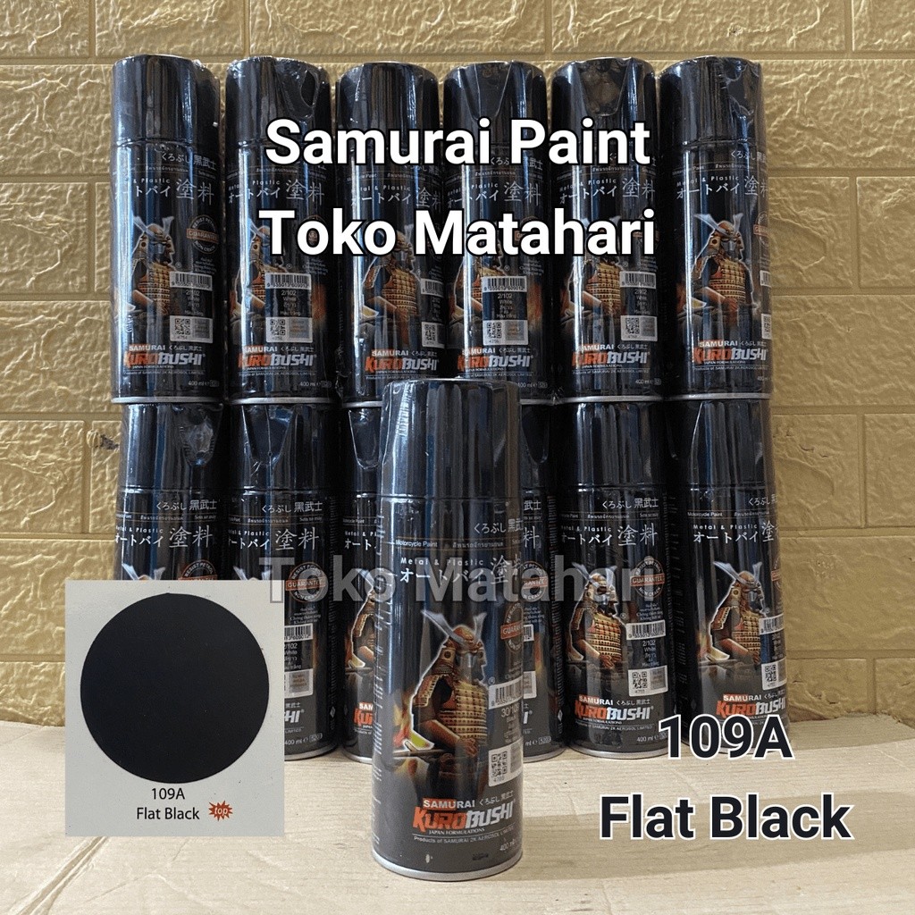 Samurai 109A Flat Black Hitam Doff Cat Semprot Samurai Kurobushi