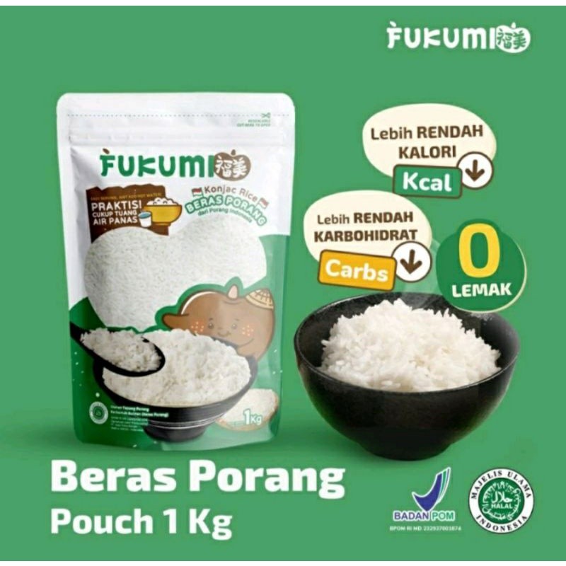 

Fukumi beras porang pouch 1 kg|beras diet|beras kesehatan