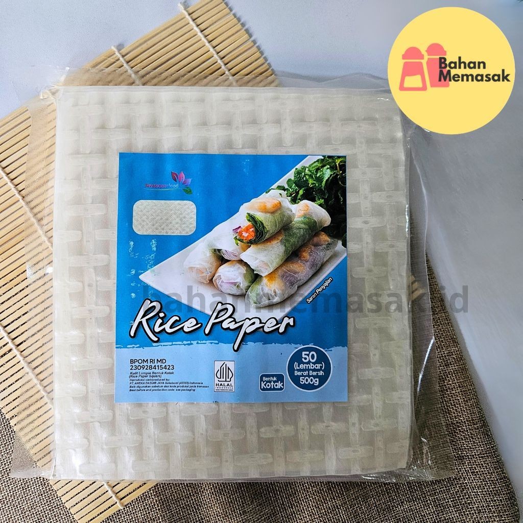 

NEW Rice Paper Roll Kulit Lumpia Halal bentuk Kotak isi 50 lembar PREMIUM