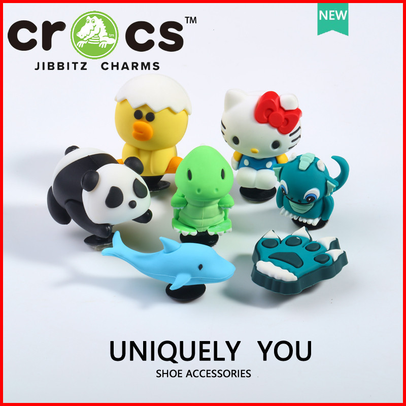 Jibbitz Crocs 3d Cute Dolphin Dinosaur Cartoon KT Cat Shoes Accessories