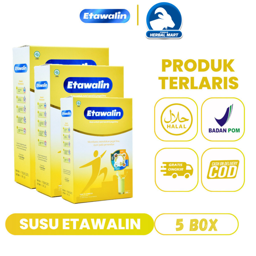 

Etawalin 5 Box Susu Bubuk Kambing Etawa Atasi Osteoporosis 200gr