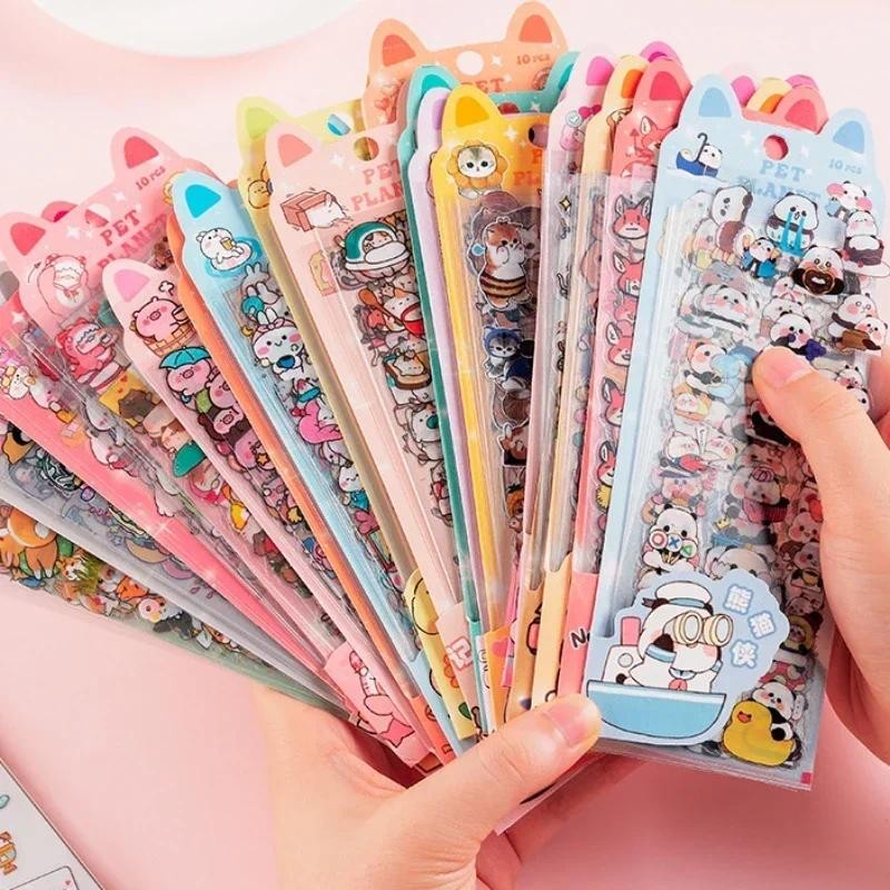 

150PCS+ Card Kawaii Scrapbooking Bicycle Decals Gift Frog Students Cartoon Stationery PET Diary Stickers Notebook Cute Girls