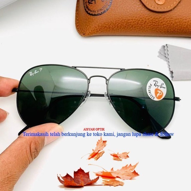 Kacamata Rayban Aviator 3026 Polarized - Hitam