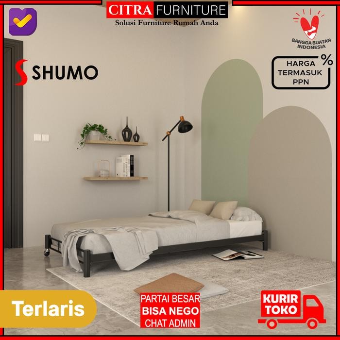 Ranjang Besi sorong minimalis 90 x190| Dipan Rangka Tempat Tidur Besi - SORONG, Hanya RanjangPASTI H